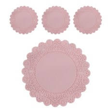 에이드엘 실리콘 도일리 컵받침, 핑크, 4개