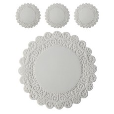 에이드엘 실리콘 도일리 컵받침, 화이트, 4개