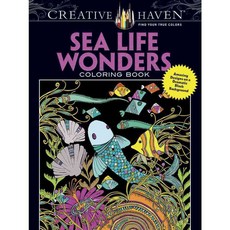 Sea Life Wonders Coloring Book: Amazing Designs on a Dramatic Black Background, Dover Pubns