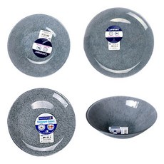 Luminarc 石質晚餐套組灰色ib0021, 湯盤+餐盤+甜品盤+多功能碗, 1套