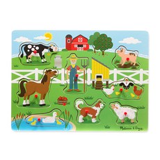 Melissa&Doug 美國瑪莉莎 農場動物造型拼圖 MD0738, 1組, 8片