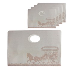 Tinapicnic 米色馬車圖案迷你購物袋, 5個, 1個