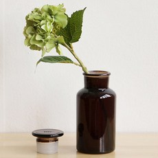 포홈 그리너리 수국 조화 브라운 화병세트, 혼합 색상, 1개