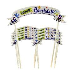 파티팝 생일파티초 케익데코픽 해피버스데이, 항공기, 10개입