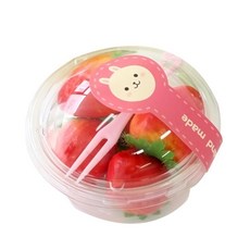 황씨네도시락 투명머핀컵 미니 본체 24p + 뚜껑 24p + 롤리팝애니멀 도시락스티커 24p + 미니포크 24p, 1세트