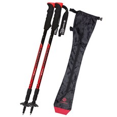 버먼트 버티칼 3단 등산스틱 2p + 시코 스틱 파우치, 스틱(혼합 색상), 파우치(블랙), 1개