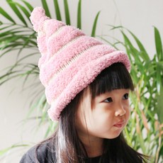 우주아이 여아용 스트라이프 비니