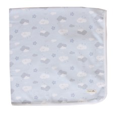 Organic Boom 四季可用雲朵印花毯, 藍色