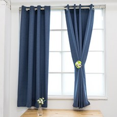 Mamere 韓國製造 遮光窗簾 穿孔式 小窗, 靛藍
