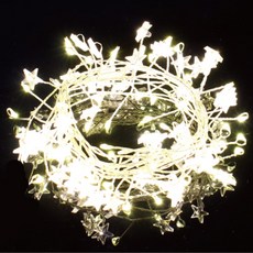 達宇F&G LED 100燈 變壓器型 垂墜星星燈, 透明線 + 暖白光, 1個