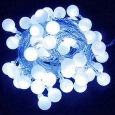 達佑F&G LED 50球櫻桃燈串, 透明線 + 藍色