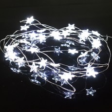 Dawoo F&G LED 50燈 電池式水滴星星燈串, 透明線 + 透明