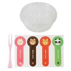 황씨네도시락 샐러드컵 소 16p + 평면뚜껑 16p + 롤리팝 애니멀 스티커 16p + 미니포크 16p, 1세트