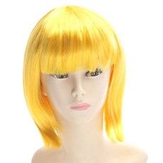 파티팝 파티용품 컬러링 앞머리긴단발머리 가발, 옐로우