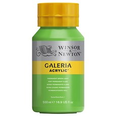 WINSOR&NEWTON 溫莎牛頓 GALERIA壓克力顏料 永固亮綠色, 500毫升, 1 種顏色