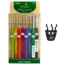 CLOVER 羊毛鉤針 43-321 8入+針織鉤環套組, 1套