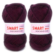 행복뜨기 스마트울 뜨개실 85 g, 2810 적포도, 2개