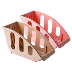 마켓감성 접시 정리함 베이지 + 핑크, 1세트