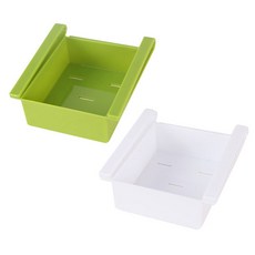 마켓감성 냉장고 서랍식 정리함 2p 세트, 그린, 화이트, 1개