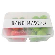 Hwangssinaedosirak PP 2格耐熱容器組, 1套, 容器2格款11入+蓋子11入+白色紙條11入