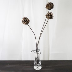 RYMD 松果人造花 3入+玻璃花瓶, 混色, 1組