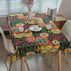 히피 테이블 보, 레드, 120 x 120 cm, 1개