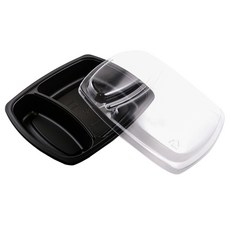 투고팩 2칸 일회용 도시락용기 JB033, 50개입, 1개