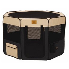 Petmate Sijeon柔軟狗狗籠子遊樂場, 海軍+棕褐色