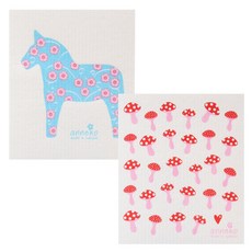anneko 抹布 2入組, 馬天空，蘑菇