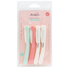 이코디 컬러풀 눈썹 정리 칼 4p 세트, 민트, 핑크, 화이트, 1세트