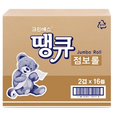 땡큐 크린에스 2겹 고급형 점보롤 화장지 150m, 16롤, 1개