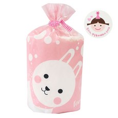 Hwangssinaedosirak 可愛兔子袋 40p + 粉紅格紋束帶 40p + 尖帽女孩朋友野餐生日貼紙 40p, 1套