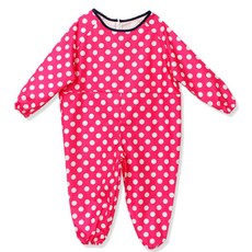 dot RECORD Hot Pink Dot Navy Trim 拉鍊式全身藝術禮服, 混色