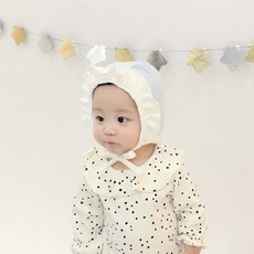 알로하제이 신생아용 스위트 프릴 파일럿 모자