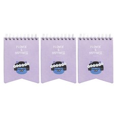 카카오프렌즈 플라워 형태 수첩 60매, 네오, 3개입