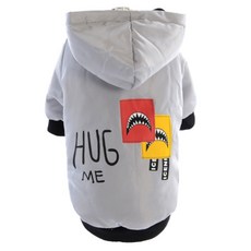 ECODY 寵物專用文字印花連帽連身衣, 灰色