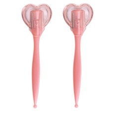 이엘피코리아 하트 미러 눈썹 정리 칼, 혼합 색상, 2개입