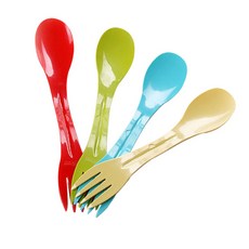 유하우스 휴대용 스푼 포크 4종 세트, 혼합 색상, 2세트, 스푼 포크 8개