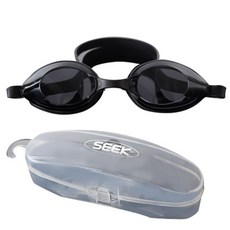 SEEK 抗UV防霧成人泳鏡 SK-740-BK + 鏡盒, 單一顏色