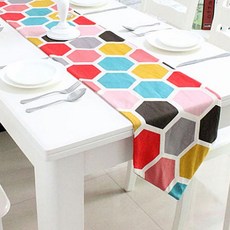 Owliving 彩色圖案桌旗, 30 x 240 cm, A