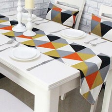 Owliving 格紋彩色桌旗, 30 x 160 cm, 黃色