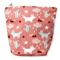 도트레코드 아이약 방수 파우치 지퍼형, 북유럽폭스(핑크)