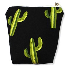 도트레코드 아이약 방수 파우치 지퍼형, 블랙 선인장