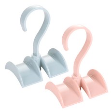 파스텔 회전식 다용도 가방걸이, 블루 + 핑크, 2개