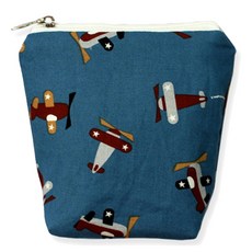 도트레코드 아이약 방수 파우치 지퍼형, 비행기(블루)