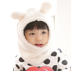 iggokids 耳朵造型保暖絨毛連帽圍脖