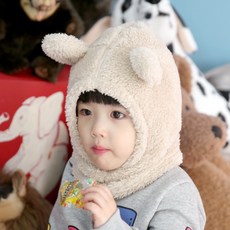 iggokids 耳朵造型保暖絨毛連帽圍脖