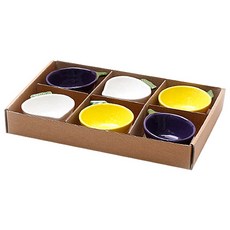 ROUND N FLAT 蔬菜造型醬料碟 6件組, 檸檬、蘿蔔、茄子, 1套