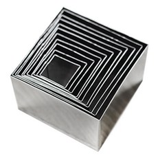 KY 不鏽鋼方形餅乾切模 11件組, 單一顏色, 1套