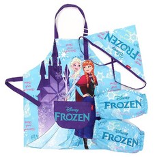 Disney 迪士尼 冰雪奇緣艾莎圍裙+袖套+頭巾